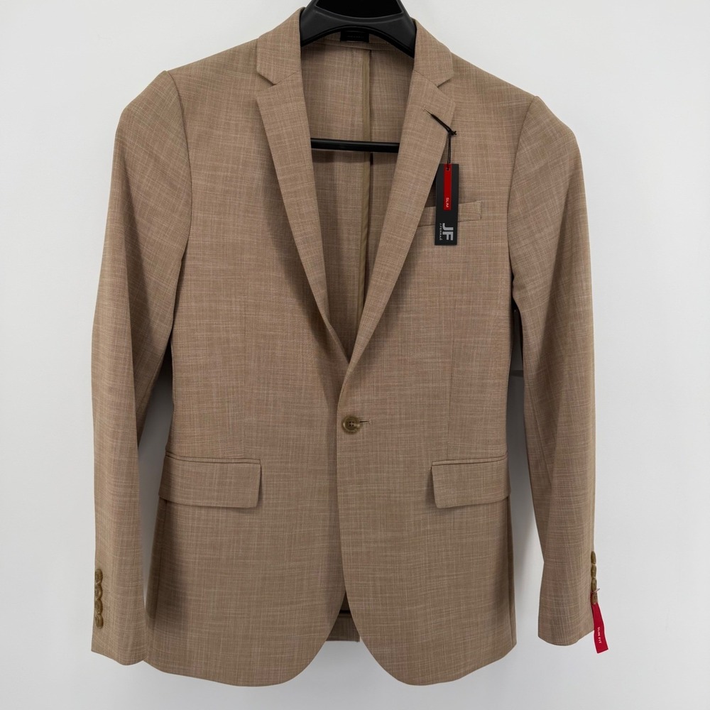 J.Ferrar Sport Coat Mens 42S Brown Slim Fit Notch Lapel 1-Button Textured Blazer